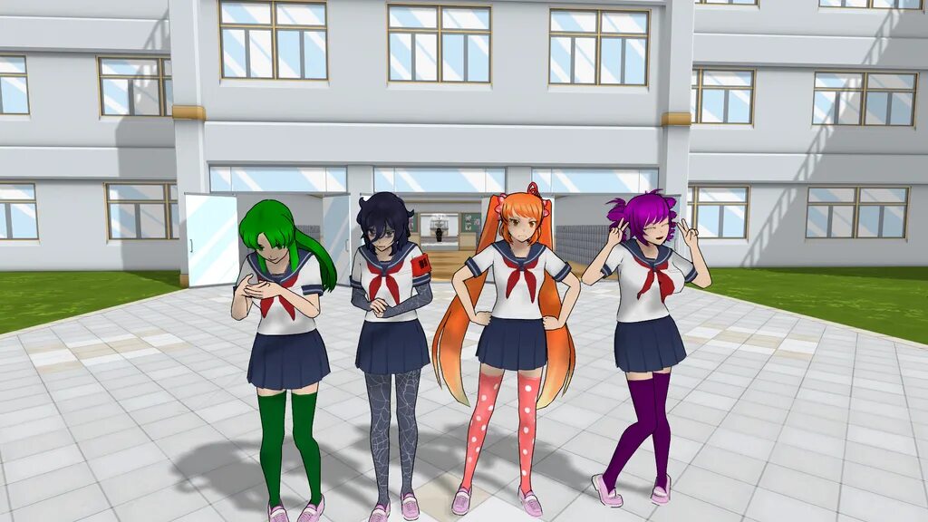 Включи yandere simulator. Сплетницы Яндере симулятор. Яндере симулятор соперницы 1989. Семпай Яндере симулятор 1980.