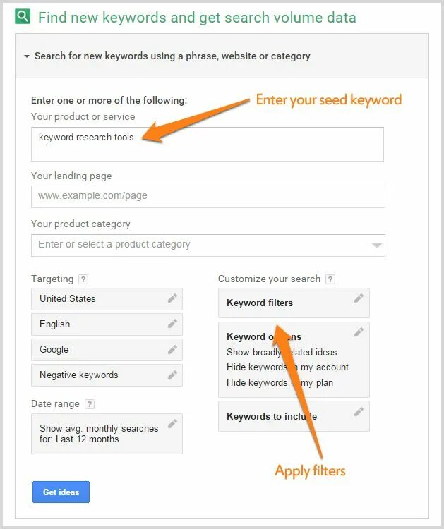 Page keywords