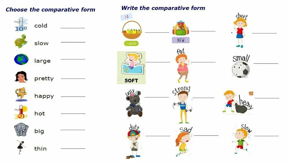 Happy comparative form. Comparatives Worksheets. Comparative adjectives Worksheets. Comparisons Worksheets. Степени сравнения прилагательный 4 класс Worksheets.