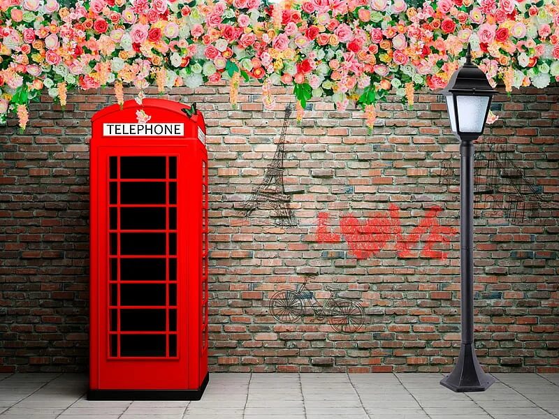 Телефоны красной зоны. Red Phone Booth London. Кирпич и цветы. Телефон кирпич. Telephone Booth 3d.