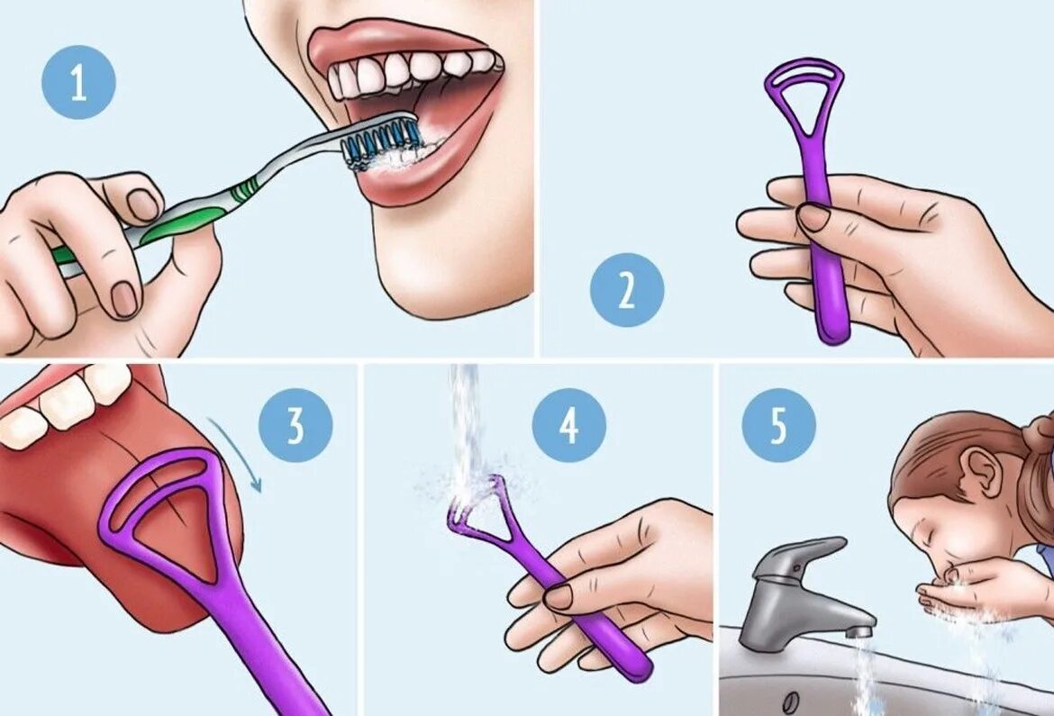 Почему нужно чистить зубы видео. Скребок для языка. Чистка языка зубной щеткой.
