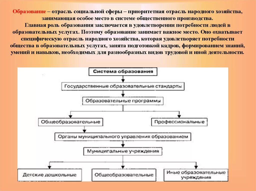 Отрасли образования. Структура отрасли образования. Отрасль экономики образование. Классификация отраслей социальной сферы.