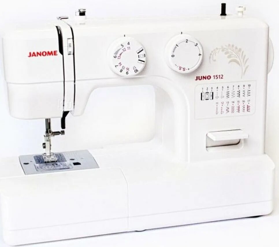 Машинка janome обзор. Janome Juno 1512. Швейная машина Жаном 1512. Швейная машинка Janome Juno. Швейные машинки Джаноме с горизонтальным челноком.