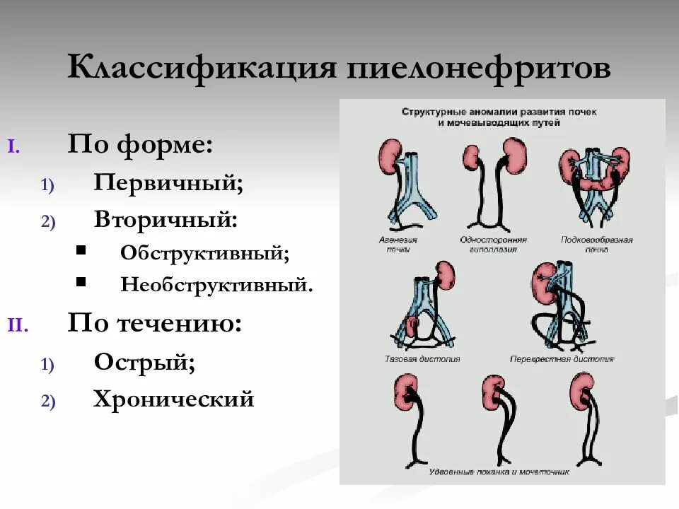 Классификация острого пиелонефрита у детей. Формы острого пиелонефрита. Острый пиелонефрит классификация. Классификация пиелонефрита Лопаткин. Периоды пиелонефрита