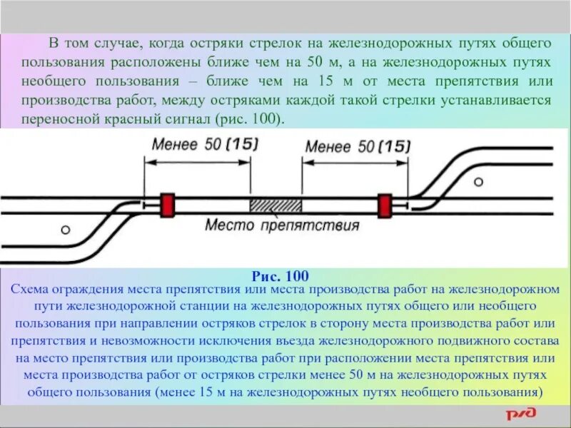 Эксплуатация путей общего пользования. Ограждение места препятствия на железнодорожном транспорте. переносные сигналы ограждения на жд. места общего пользования жд. ограждение на путях необщего пользования.