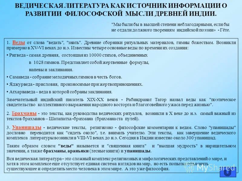 тест философия индии