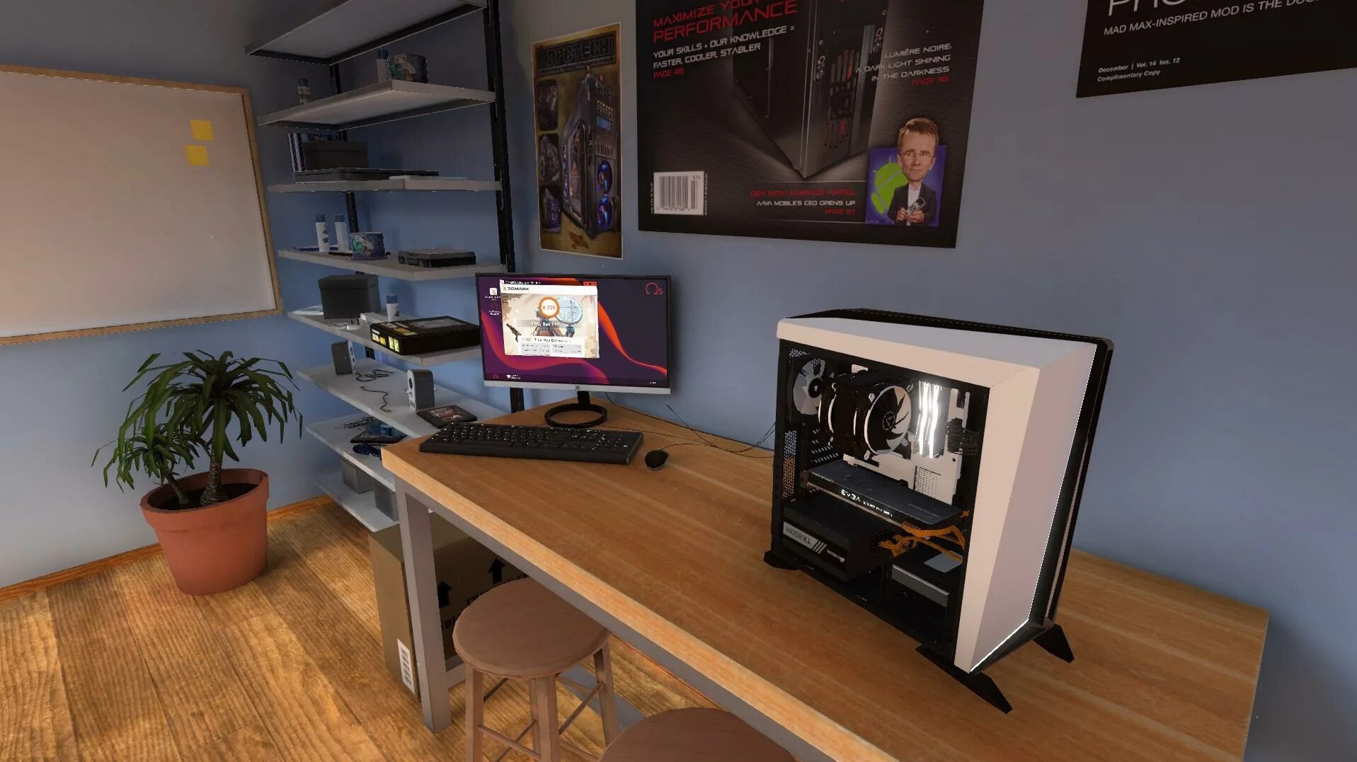 Building simulator. Pc building simulator. симулятор сборки пк. комната в pc building. галерея на компьютере.