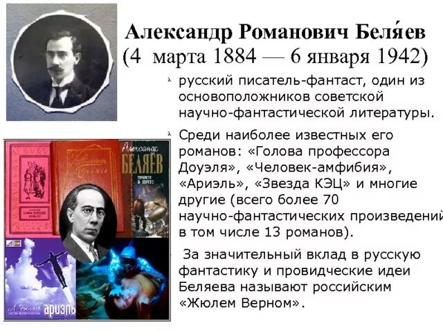 Писатели фантасты 6 класс литература. Беляев писатель фантаст голова профессора Доуэля.