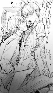2boys anal anal_penetration anal_sex aoyagi_touya blush blush_lines blushin...