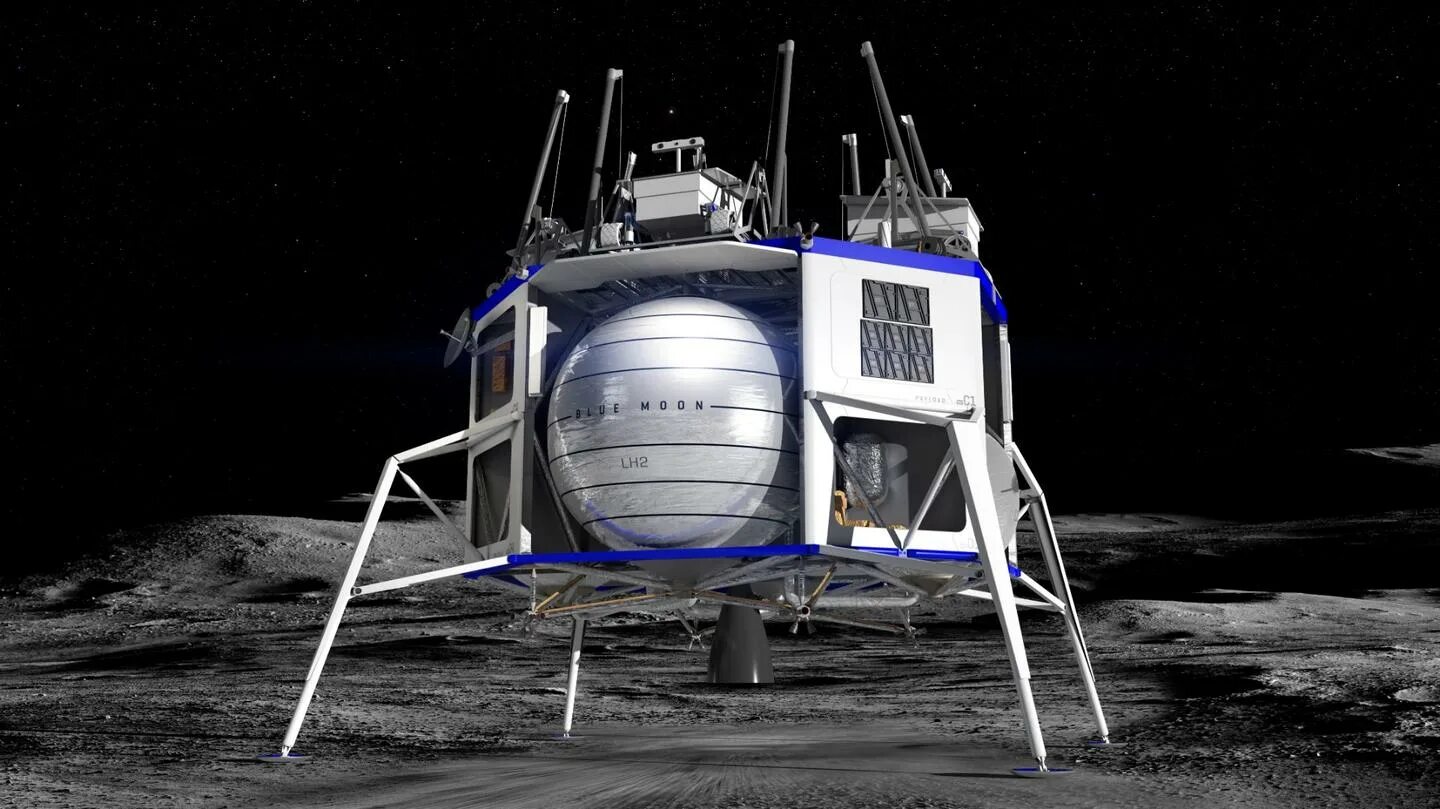 Project lunar. Lunar Lander космический аппарат. Blue Moon посадочный модуль. Blue Moon Джефф Безос. Blue Moon лунный модуль.