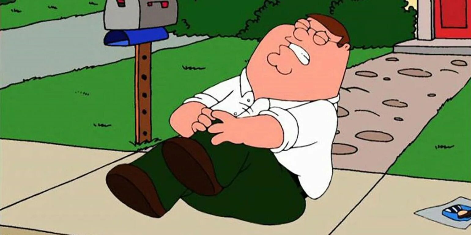 Ударился оз мь поч нить см ренный. Питер Гриффин на скамейке. Питер Гриффин нога. Гриффины Питер упал. У Питера Гриффина болит нога.