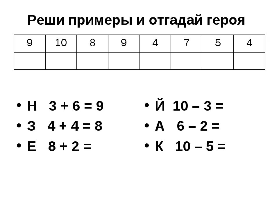 10 выражений по математике. Реши примеры. Реши примеры и расшифруй слово. Реши пример и отгадай слово. Реши примеры и отгадай слово 1 класс.