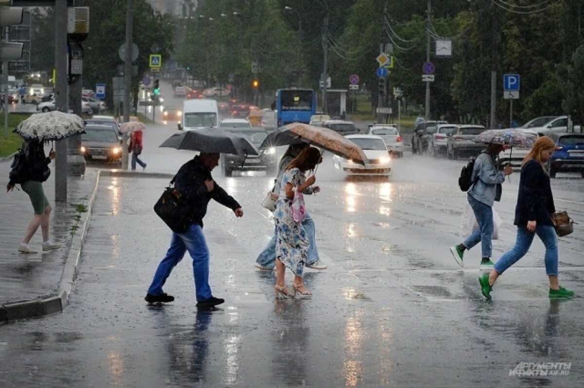 Дождливый день. Дождь в городе. Дождь в Москве. Сильный дождь.