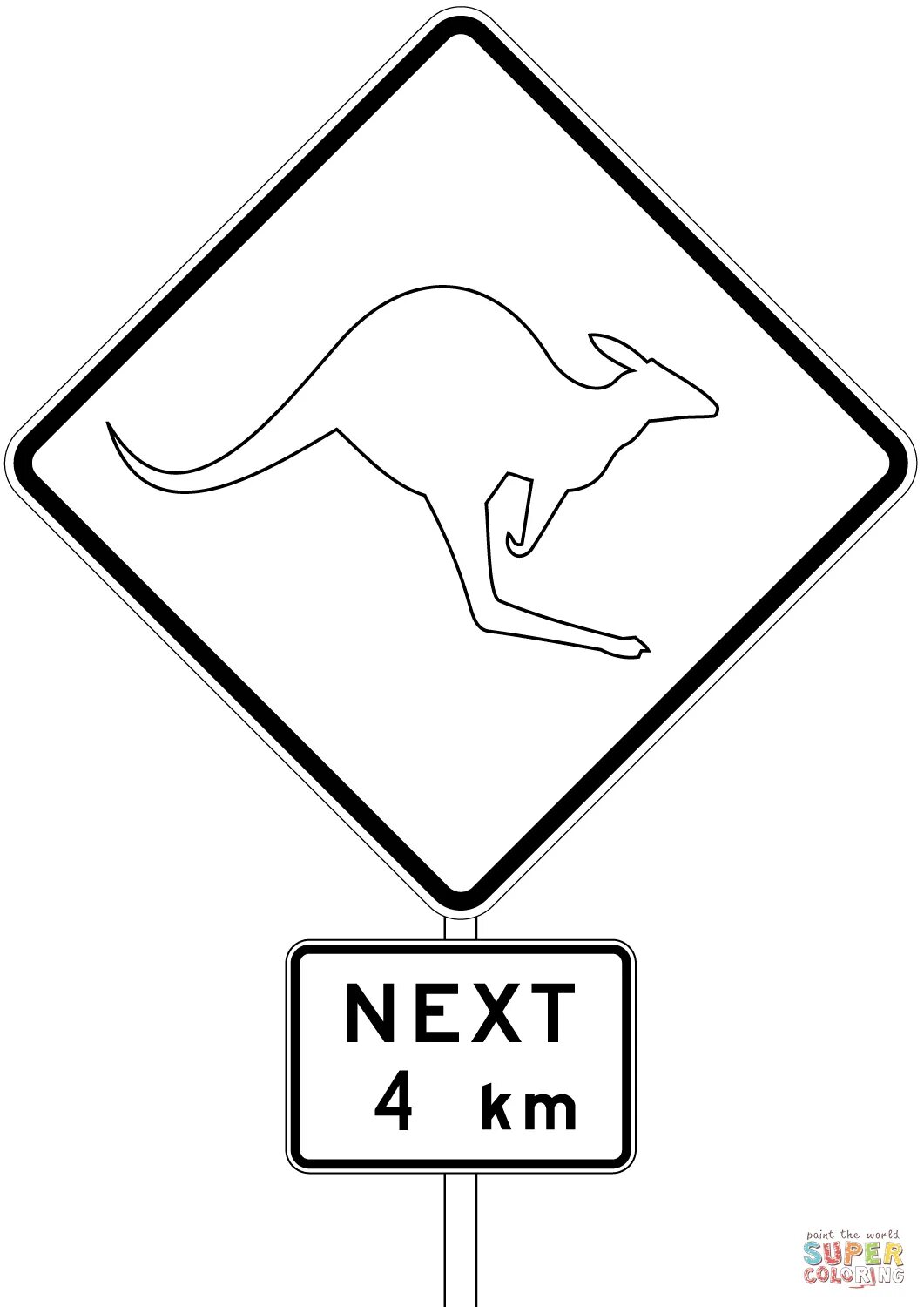 Дорожный знак кенгуру. Знак Австралии. Знаки раскраска. Дорожные знаки для разрисовки. Page sign