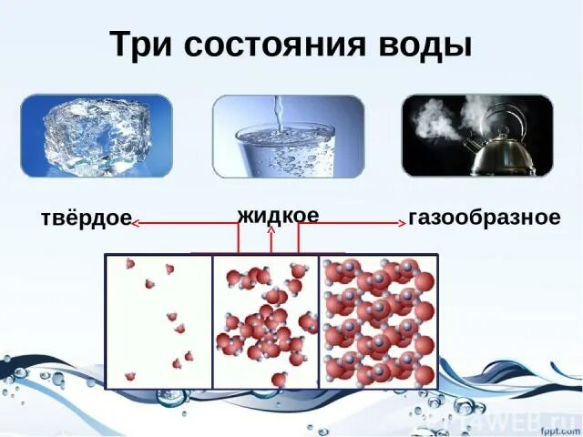 Три состояния воды жидкое твердое газообразное. Вода в твердом жидком и газообразном состоянии. Вода из жидкого состояния в газообразное. Вода из жидкого состояния в твердое. Процесс из твердого в газообразное