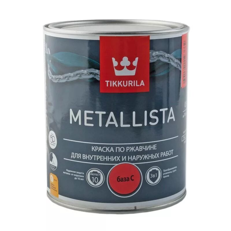 Краска по ржавчине metallista c гл (0,9л). Краска metallista Tikkurila 0.4 8017. Краска по ржавчине Tikkurila 3в1 metallista база а (0,9л). Tikkurila metallista 3 в 1. Тип краски для металлических поверхностей