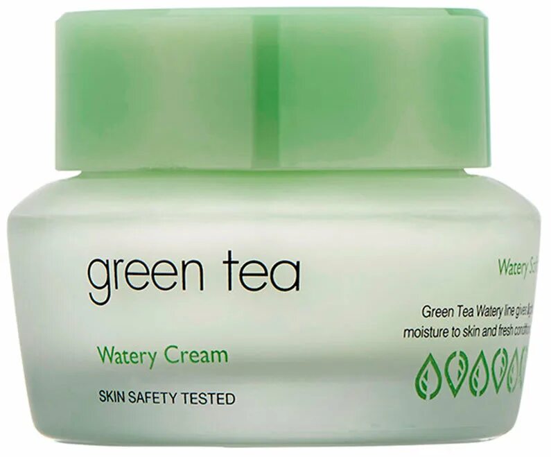 Зеленый увлажняющий крем. It's Skin Green Tea watery Cream. ИТС скин крем для лица. Корейский крем Green Tea. ИТС скин крем с зеленым чаем.