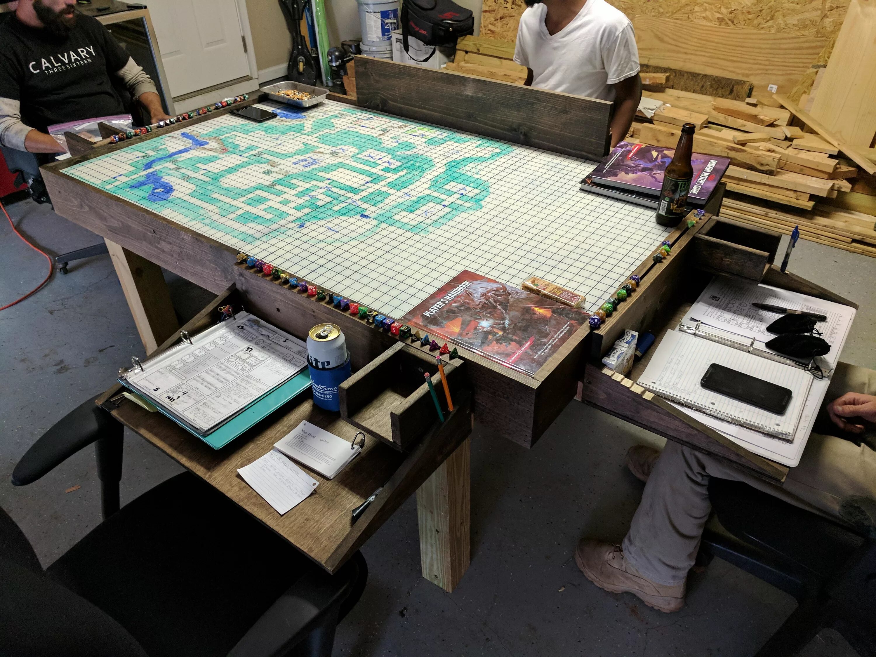 Интерактивный стол "beadstree table" (деревянный). Dnd стол. Игровой стол для dungeon dragond. Dnd table. Красивый 3д стол в гараж.