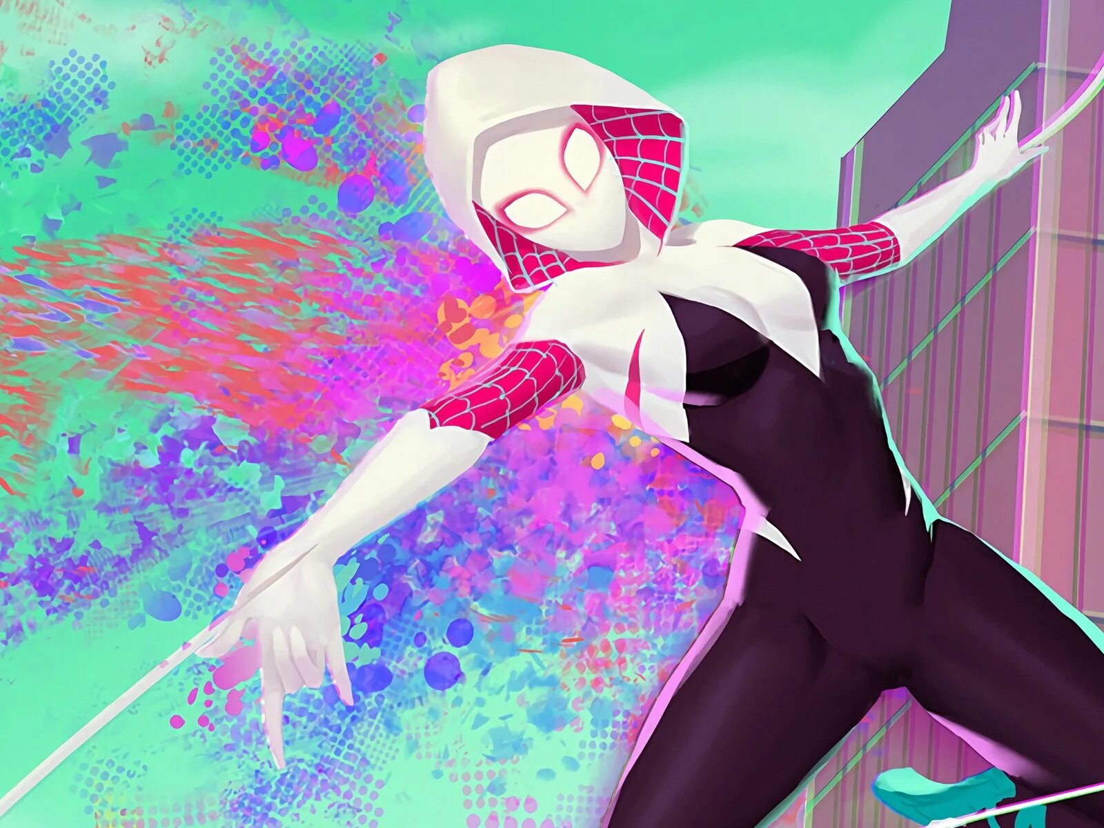 Человек паук и гвен паук. Майлз 42 вселенная. Nelly laufeyson косплеер spider gwen. Гвен стейси паутина вселенных. Гвен стейси паук паутина вселенных.