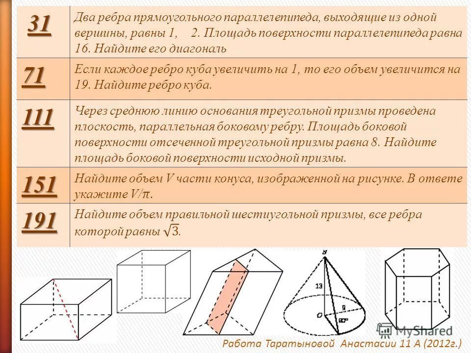 Ребра прямоугольного параллелепипеда равны 2 3 5. Ребра прямоугольного параллелепипеда. Два ребра прямоугольного параллелепипеда выходящие из одной вершины. Площадь боковой поверхности отсеченной треугольной Призмы. Площадь боковой поверхности Призмы пирамиды.