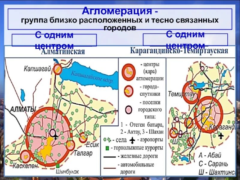 Центр расселения город. Агломерация это. Агломерация схема. Городская агломерация схема. Агломерации Казахстана.