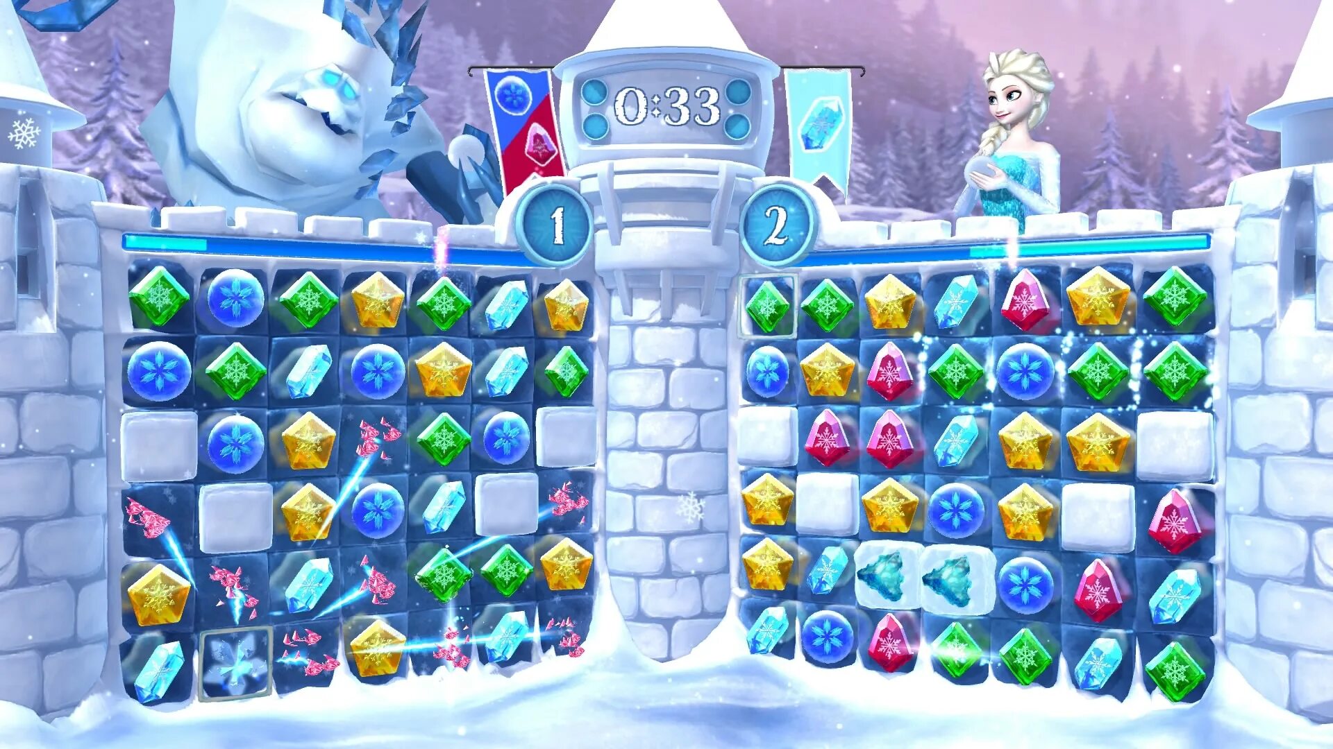 Снежки 3 играть. Игра Frozen Snowball. Три в ряд новогодние. Холодное сердце три в ряд.