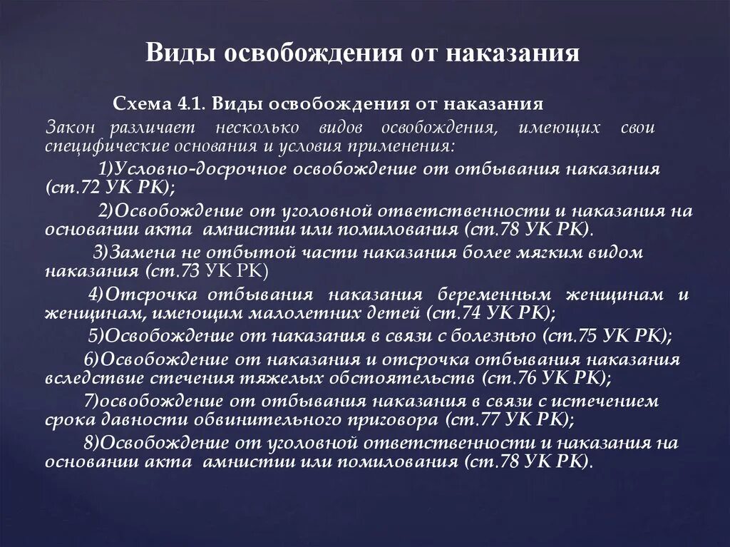 Освобождение от наказания может быть. Виды освобождения от наказания. Вины освобождения от наказания. Условные виды освобождения от уголовного наказания. Основания освобождения от наказания виды.