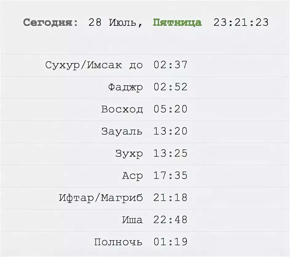 Время намаза в мытищи на сегодня ханафи