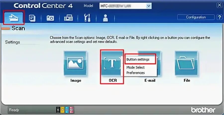 Brother control center