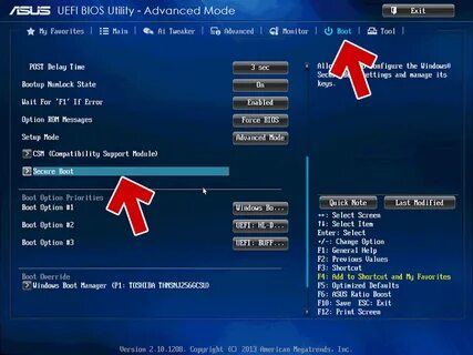 Версии биоса uefi