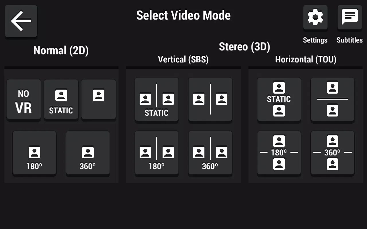 Select video. Vr проигрыватель для андроид. vr плеер для игр на андроид. интерфейс аудиоплееров для андроид. var vr video player.