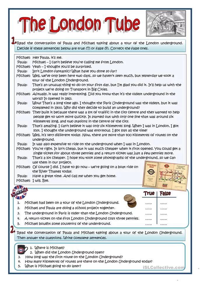 London tube Worksheets. Underground Worksheets. London reading Comprehension. London Worksheets. Isn t true