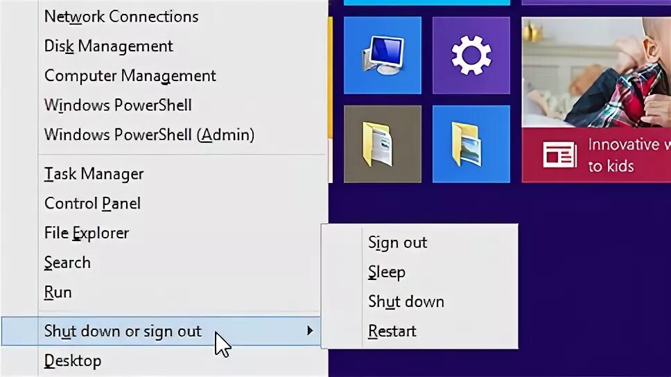 Как выключать windows 8