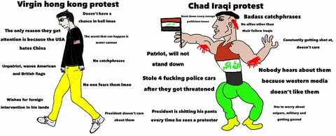 Virgin hong kong protest vs Chad Iraqi protest : SyrianCirclejerkWar 