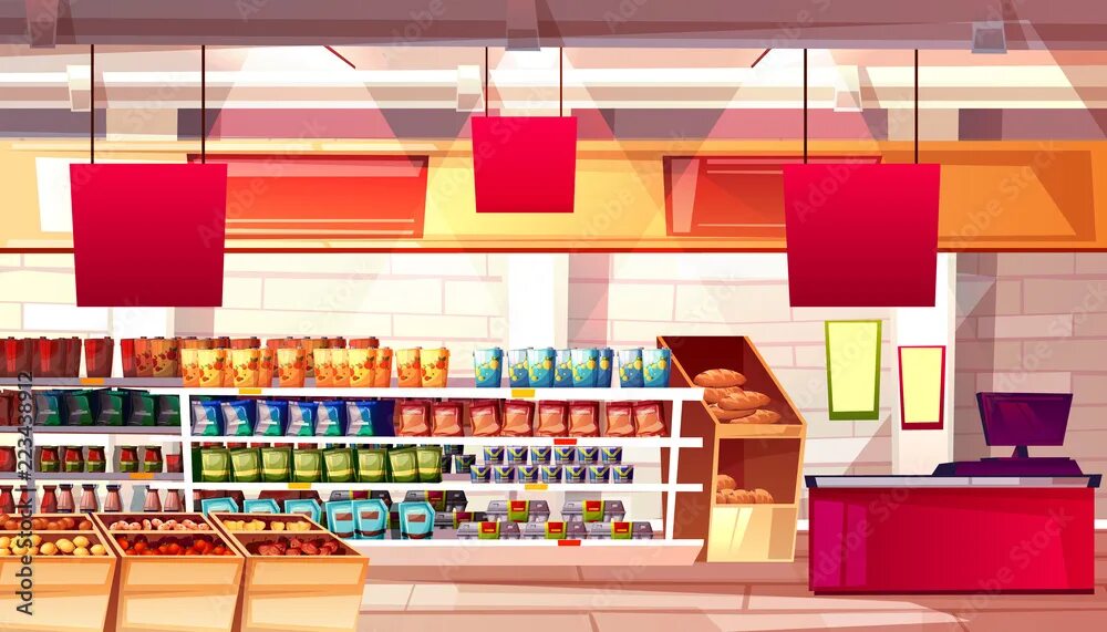 I go to the grocery store