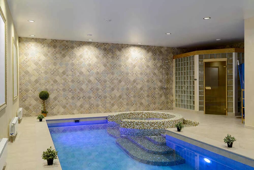 Скиммерный бассейн с джакузи. Бассейн 2м на 2 м. Скиммерный бассейн с джакузи. Зона гидромассажа в бассейне. Скиммерный бассейн с джакузи.