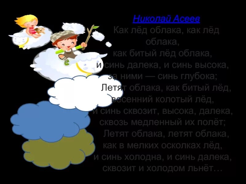 Скажи зачем мне облака лед 3. Летели облака. В облаках летаю текст. Лед облако. Стих про облака для детей 5-6 лет.