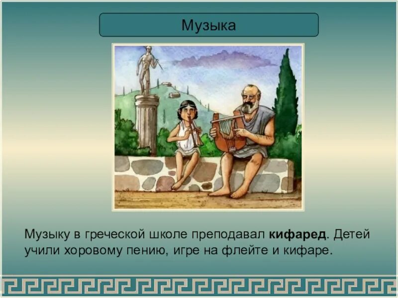 Школа в древней Греции. Греческая школа. Школа кифариста в древней Греции. Школа в Греции в древности.