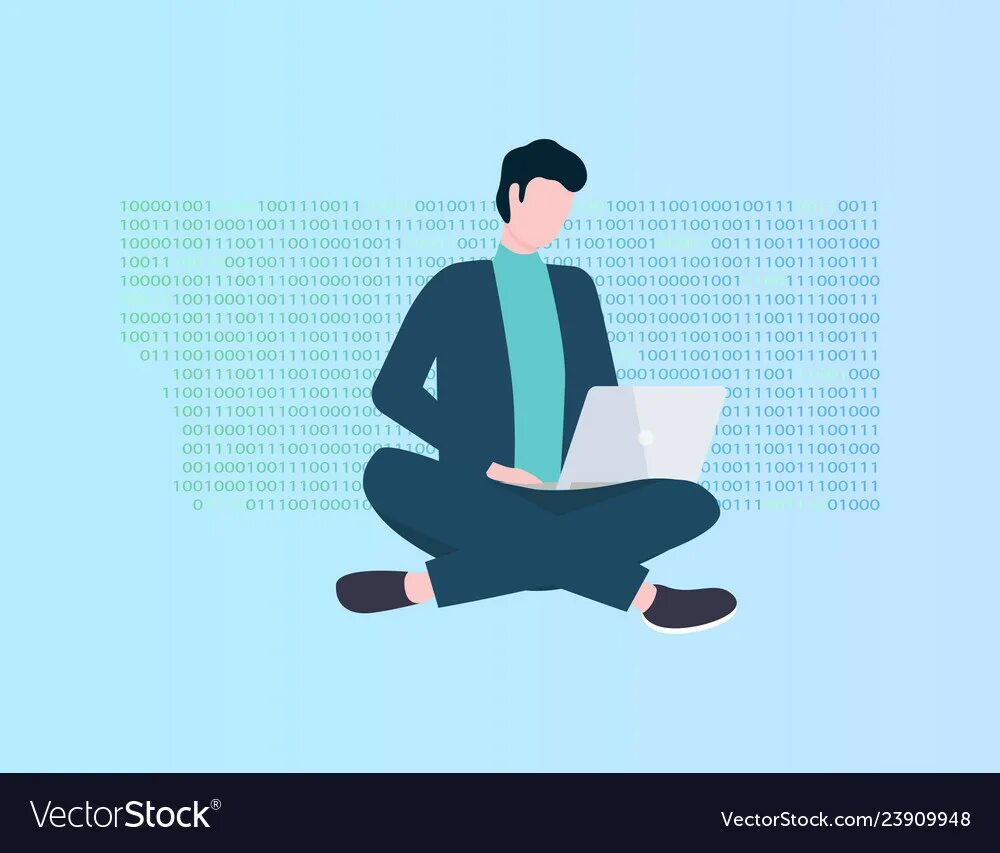 Be programmed with or for. Программист вектор. бизнесмен сидит в позе лотоса. программист сидит решает задачи рисунок. programmer with laptop.