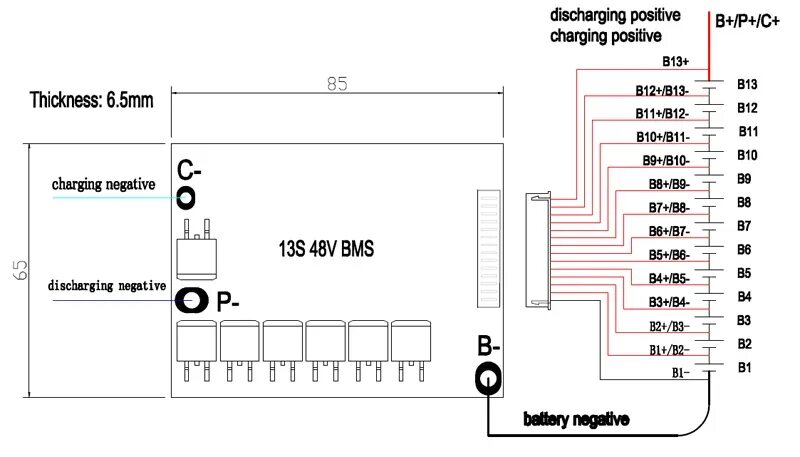 Подключение s3. Схема подключения платы BMS 13s. BMS схема подключения на48v. BMS 1s схема электрическая. Схема BMS 13s 48v.