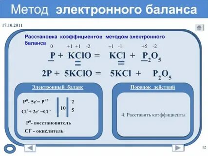 Электронные балансы по химии
