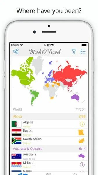 Mark app. Mark o travel. 15. mark where we.