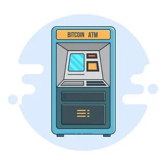 ATM flat Icon design line bitcoin Bank develop coding Mining.