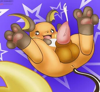 jen foxworth, pokemon (species), raichu, nintendo, blue background, hi res,...