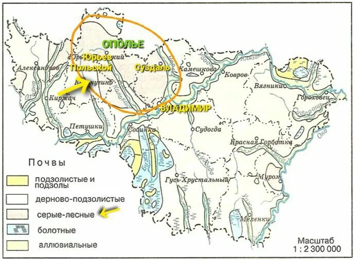 Суздальское Ополье на карте. Народы владимирской области