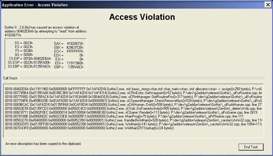 Код ошибки access. Готика access Violation. Готика 1 ошибка access Violation. Application Error access Violation Готика 2. Ошибка при запуске Gothic 2.