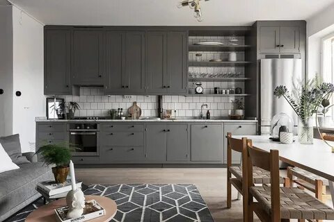 Серая кухня яркие акценты