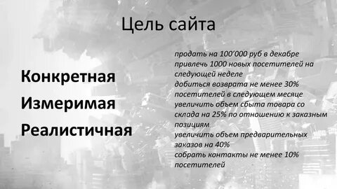 Какая цель сайта