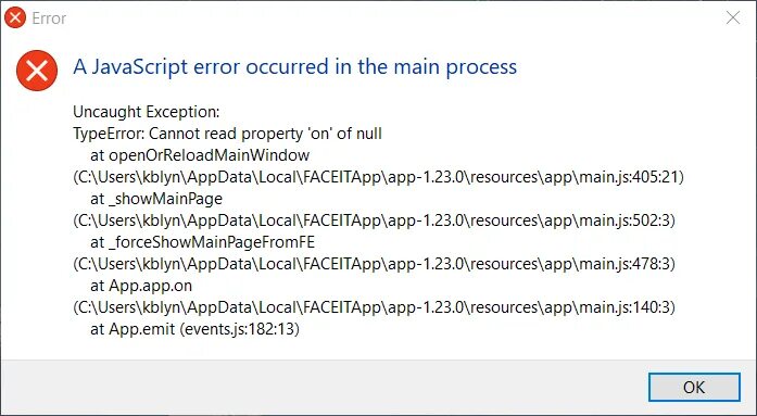 Ошибка JAVASCRIPT Error occurred in the main process. Фейсит JAVASCRIPT Error. Фейсит ошибка a JAVASCRIPT Error occurred in the main process. A JAVASCRIPT Error occurred in the main process как исправить. Javascript error как исправить