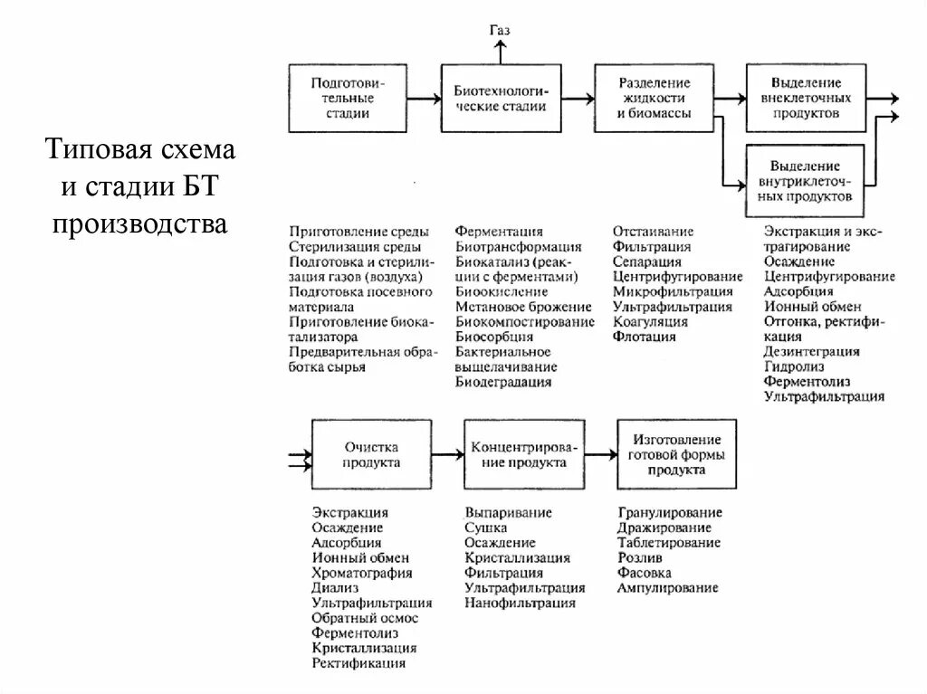 Выберите стадии производства. Типовая схема биотехнологического производства. Схема производственного биотехнологического процесса. Общая схема биотехнологического производства. Типовая технологическая схема биотехнологического производства..